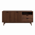 TV-Lowboard Walnussbraun MDF mit Walnussfurnier rechteckig 160 x 40 x 80 cm