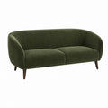 2-Sitzer Sofa olivgrüner Polyester-Samt abgerundete Form 180 x 83 x 78 cm