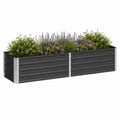 Hochbeet rechteckig Anthrazit verzinkter Stahl 240 x 80 x 77 cm