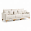 3-Sitzer Sofa Creme Polyester Gerade Form 240 x 95 x 85 cm