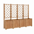 Pflanzkasten mit Rankgitter 4er-Set Natur Massivholz Rechteckig 160 x 40 x 140 cm