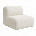 Sessel Cremeweiß mit Bouclé-Polyesterbezug und abgerundeter Form 85 x 85 x 82 cm