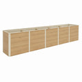 Hochbeet Pflanzkasten Hellbraun aus WPC und Aluminium rechteckig 400 x 80 x 77 cm