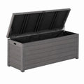 Rechteckige Garten-Aufbewahrungsbox Grau aus WPC mit PE-Innenfutter 150 x 50 x 56 cm
