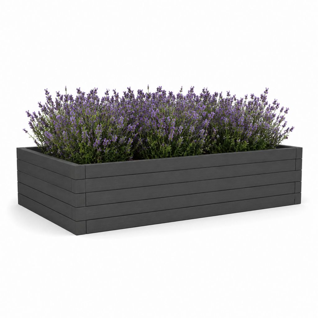 Hochbeet Pflanzkasten Anthrazit aus WPC rechteckig 120 x 40 x 40 cm