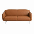 2-Sitzer Sofa Cognac PU-Kunstleder mit abgerundeter Form 160 x 85 x 78 cm