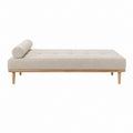 Chaiselongue Beige mit Polyesterbezug und Massivholzgestell 190 x 80 x 43 cm